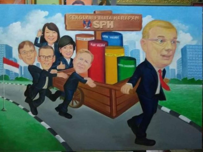 Jasa lukis wajah karikatur media kanvas dan cat minyak,pelukis profesional bandung